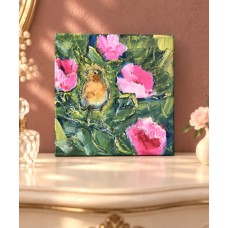 “Robin in the Rose Garden” – Original Bird and Floral Painting, Oil on Canvas | Marina Stognieva “Robin in the Rose Garden” – Original Bird and Floral Painting, Oil on Canvas | Marina Stognieva